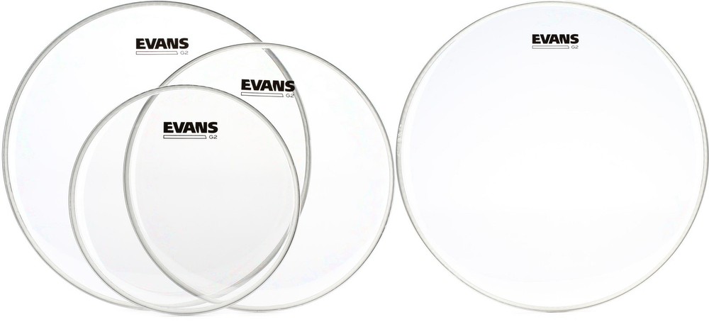 Evans G2 Clear 3-piece Tom Pack - 10/12/14 inch + Evans TT16G2 Value Bundle