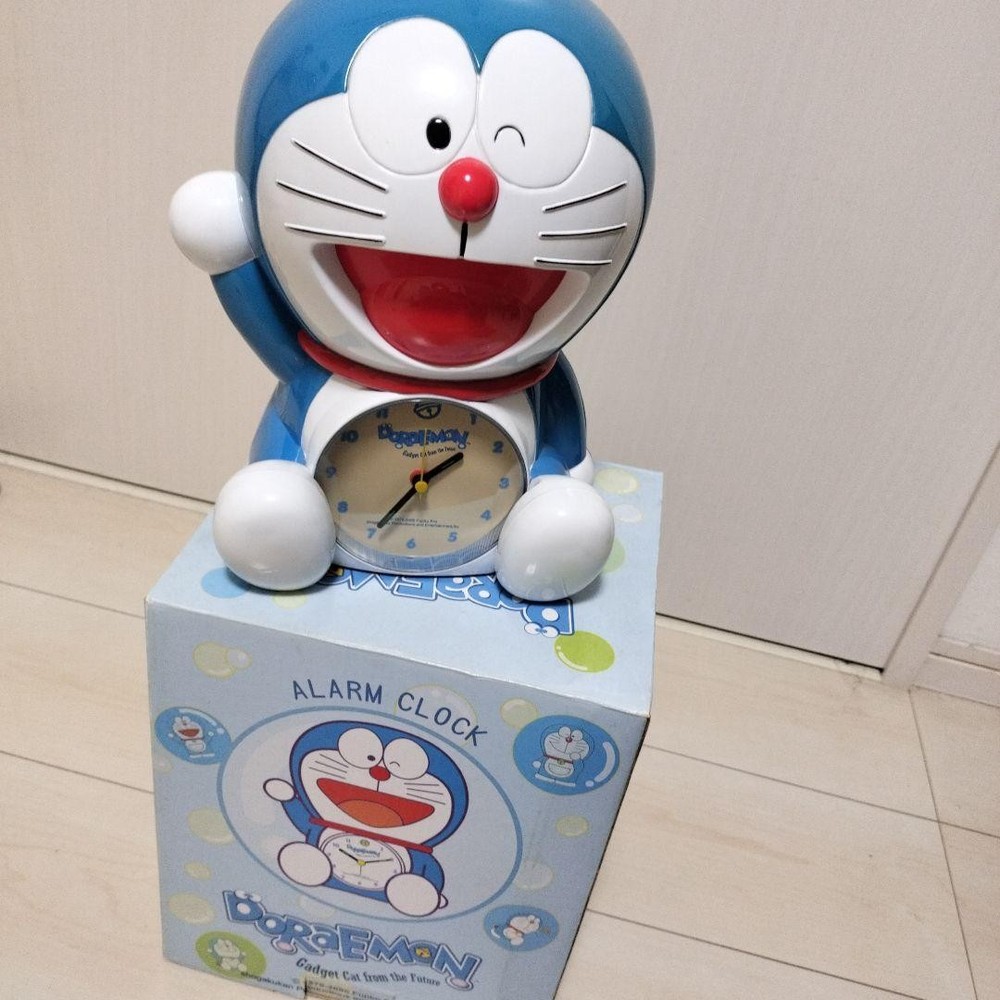 Doraemon Alarm Clock Bank Doraemon Theme Timepiece Vintage Plastic Retro