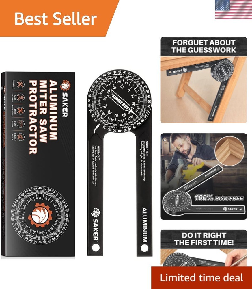 Versatile 7-Inch Laser Engraved Miter Saw Protractor for Accurate Measurements