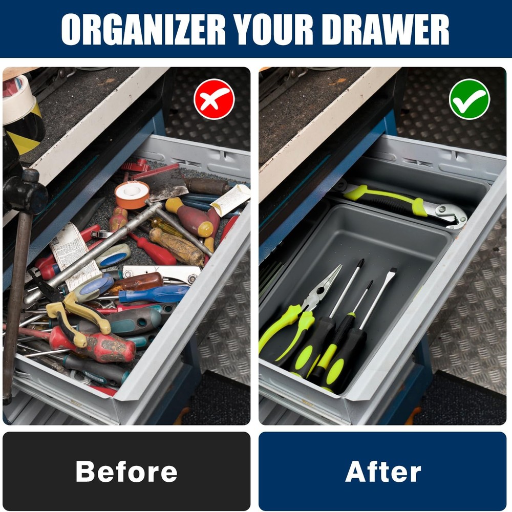 【LARGE SIZE】【68PCS】Tool Box Organizer Tray Divider, 【5 Size】Toolbox Desk Draw...