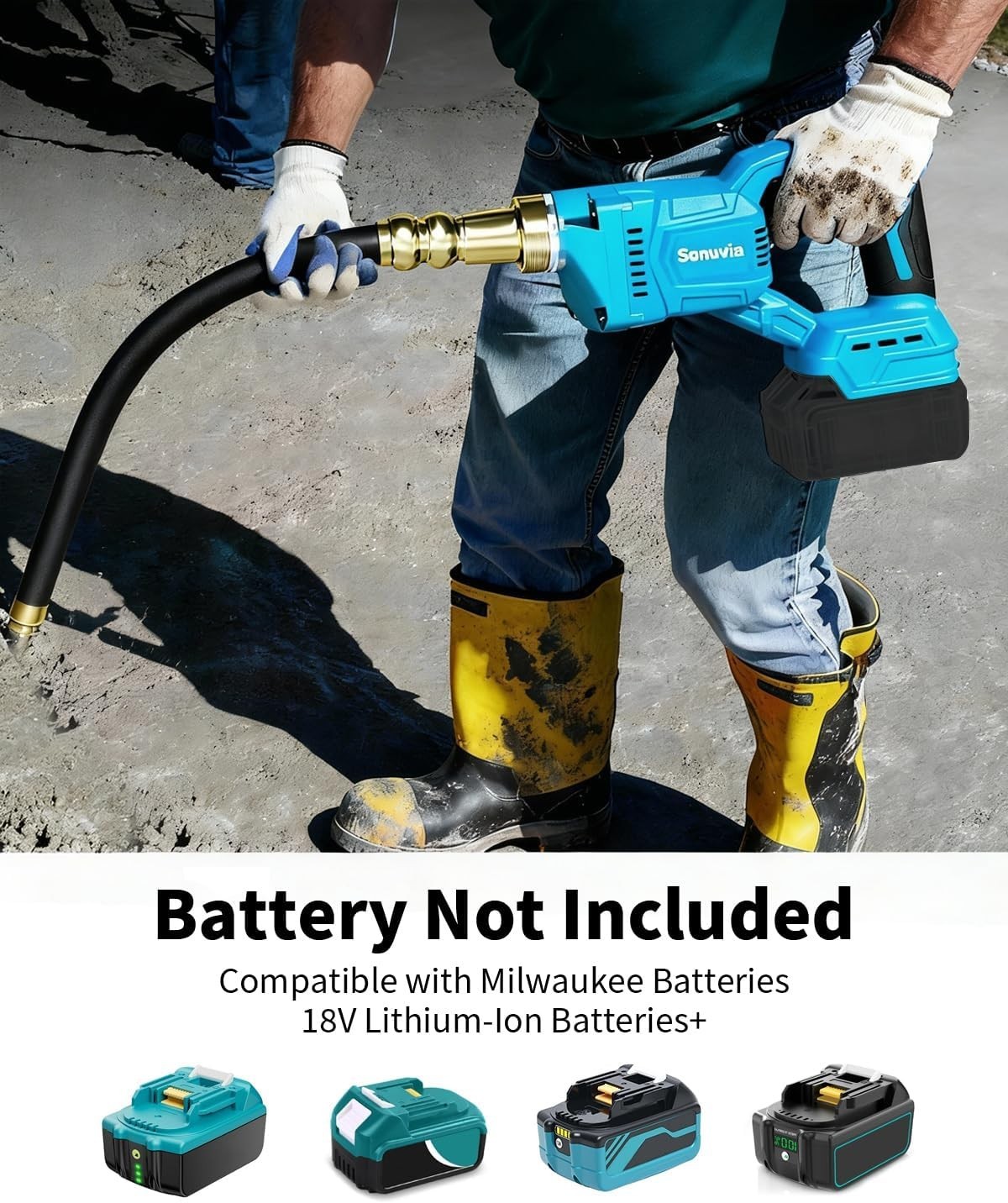 Cordless Concrete Vibrating Tool Compatible with Makita 18V Battery 600W Power C