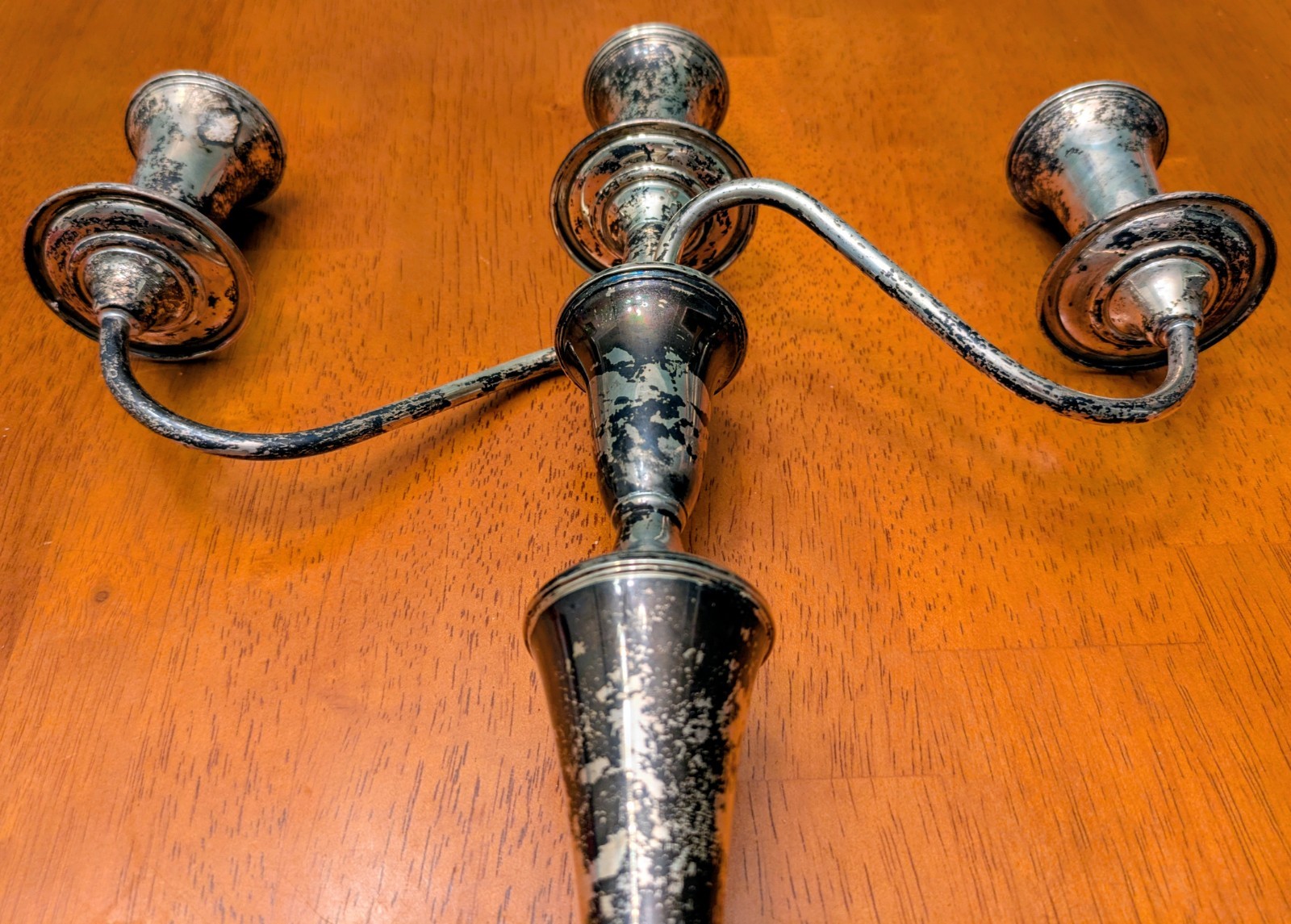 VINTAGE .925 STERLING SILVER REED & BARTON CANDELABRA 13.5" WEIGHTED