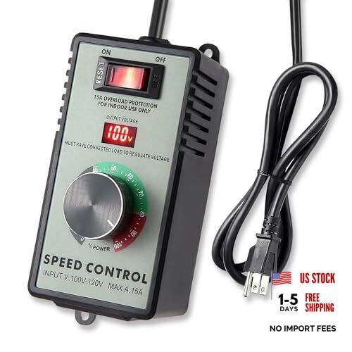 AC Motor Speed Controller 120V 15A, Variable Fan Speed Controller with LED