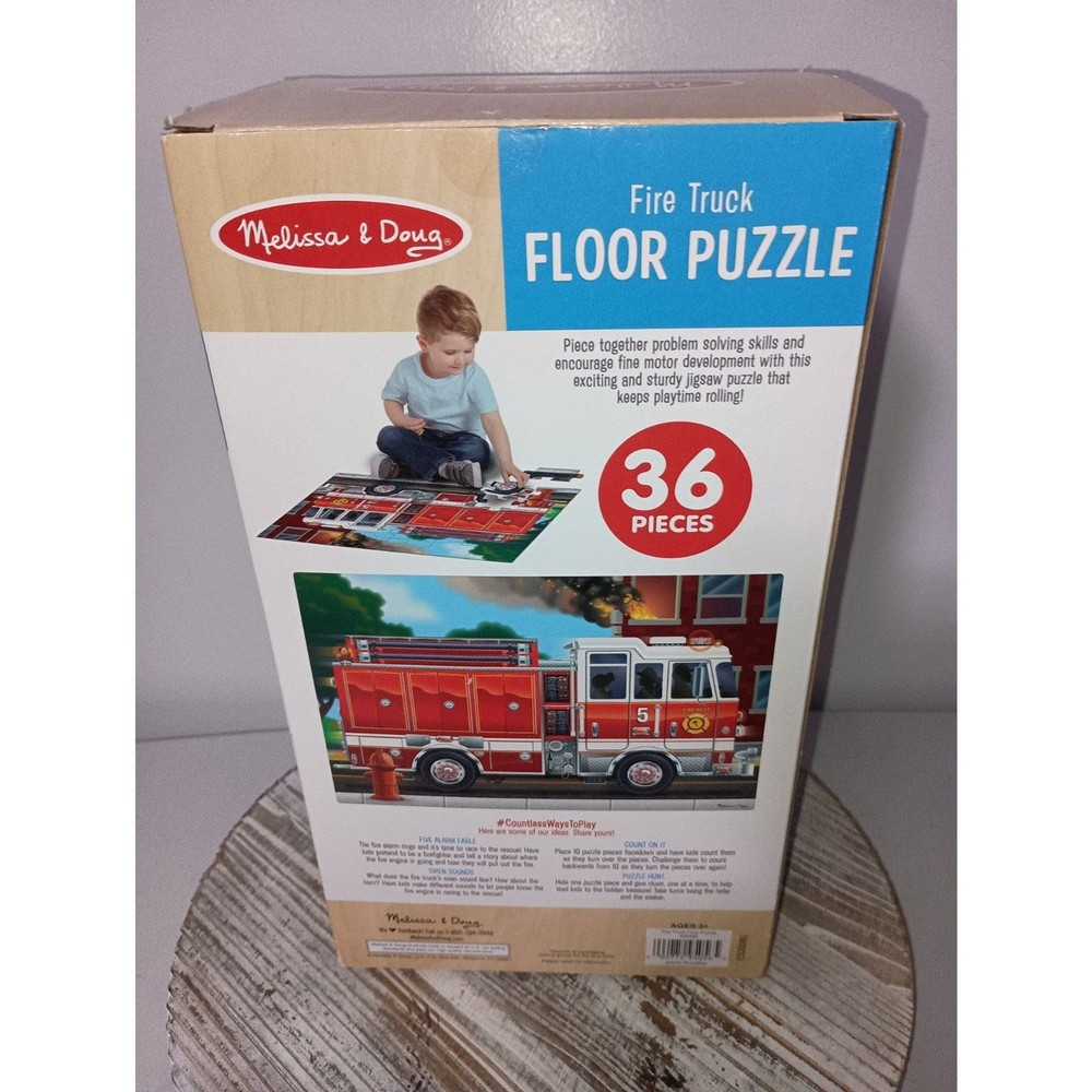 MELISSA & DOUG - Fire Engine Floor Puzzle - 36 Large Pieces (Complete) Pre-Owned