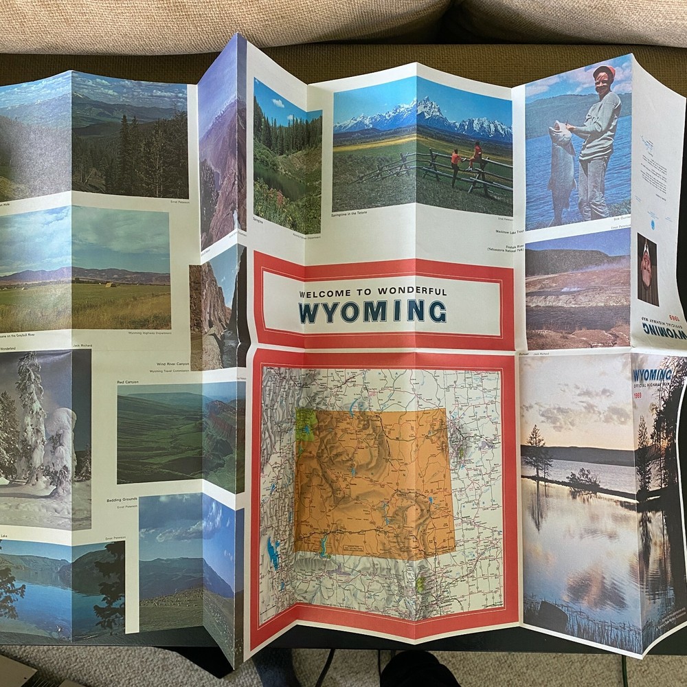 1969 WYOMING Official Highway Map