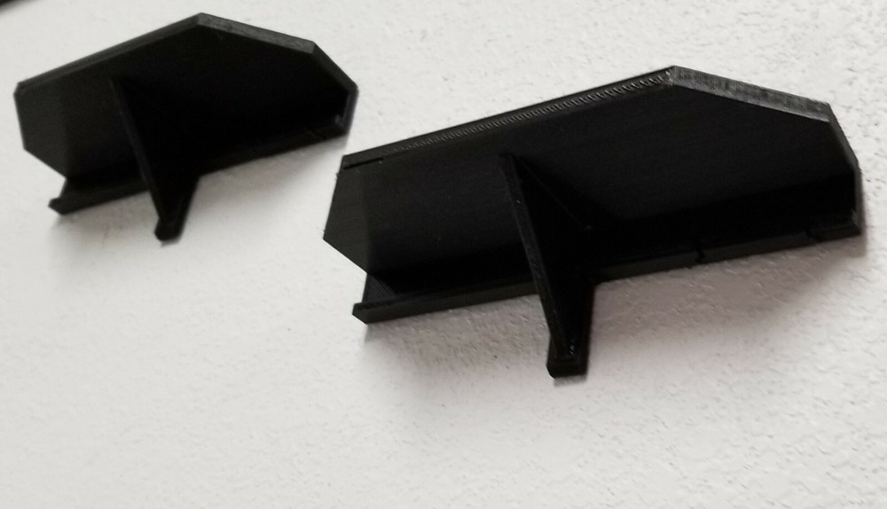 Two 6" x 2" Small Black Wall Shelves No Hole No Nail install uses 3M Command