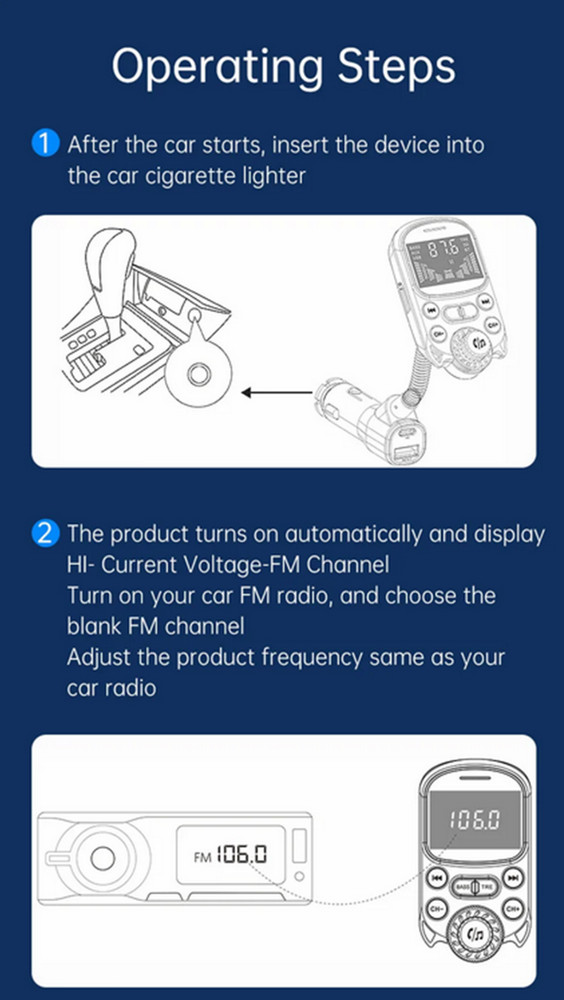 Bluetooth Car FM Transmitter MP3 Player Hands-free Radio Adapter Kit USB Charger
