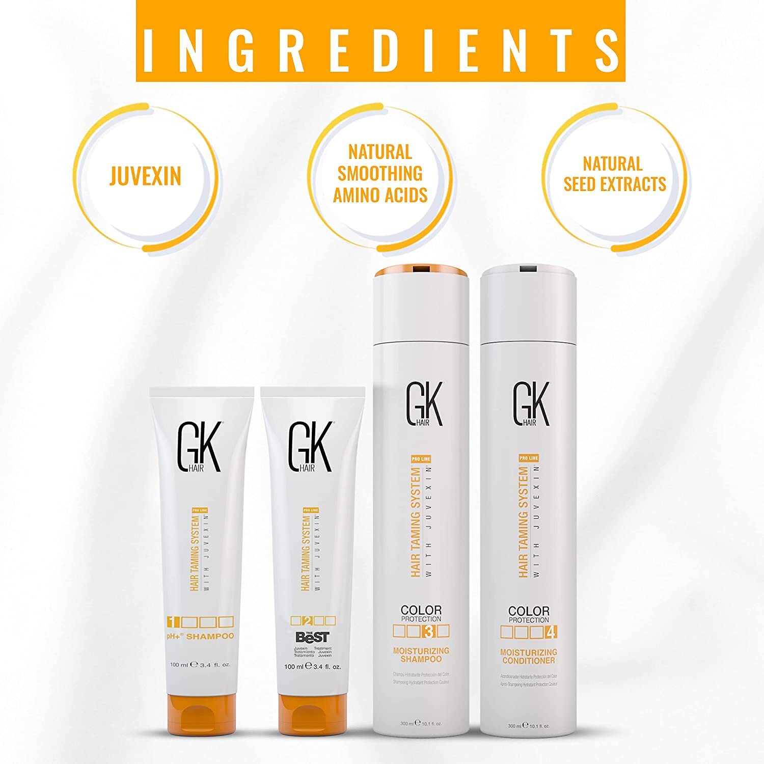 GK HAIR Keratin Treatment Brazilian Complex Blowout Straightening Kit For Women