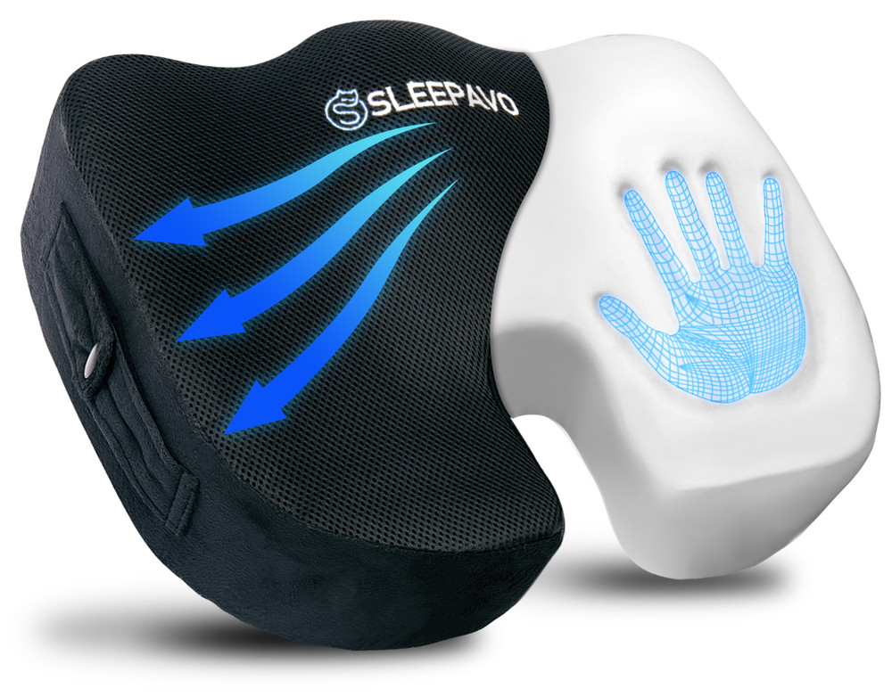 Office Chair Seat Cushion Tailbone & Sciatica Pain Relief Pillow Extra Support