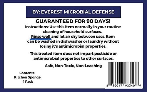 Kitchen Sponge | Odor Resistant, Non-Scratch Microfiber Mesh & Terry Cloth Sp...
