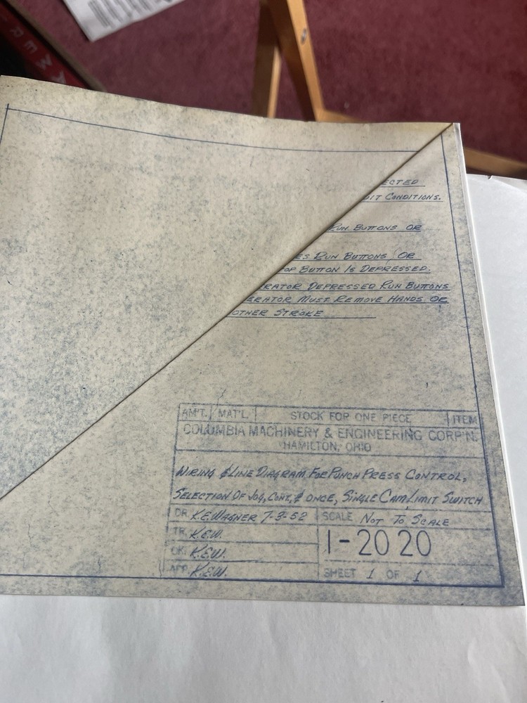 Colombia Machinery & Engineering Corp. Operating Instructions /Maintenance DATA