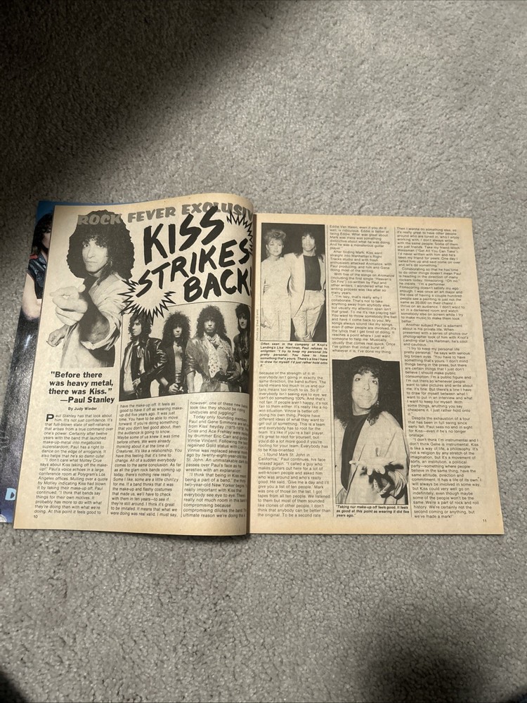 ROCK FEVER MAGAZINE APRIL 1985 KISS PAUL STANLEY COVER VAN HALEN MOTLEY CRUE