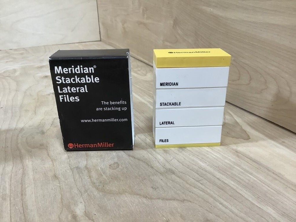 4 Vintage Herman Miller MERIDIAN Stackable Files Promo Stackable Blocks White