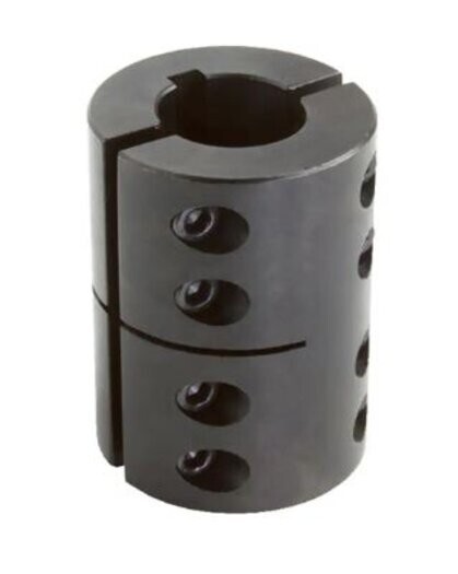 1" Keyed 2 Piece Split Clamp Coupling with Set Screws - Black Oxide Steel*