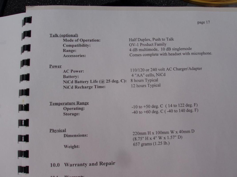 FIS FIBER OPTICAL VERIFIER MODEL OV-1 LIGHT SOURCE METER with CASE GOOD WORKING