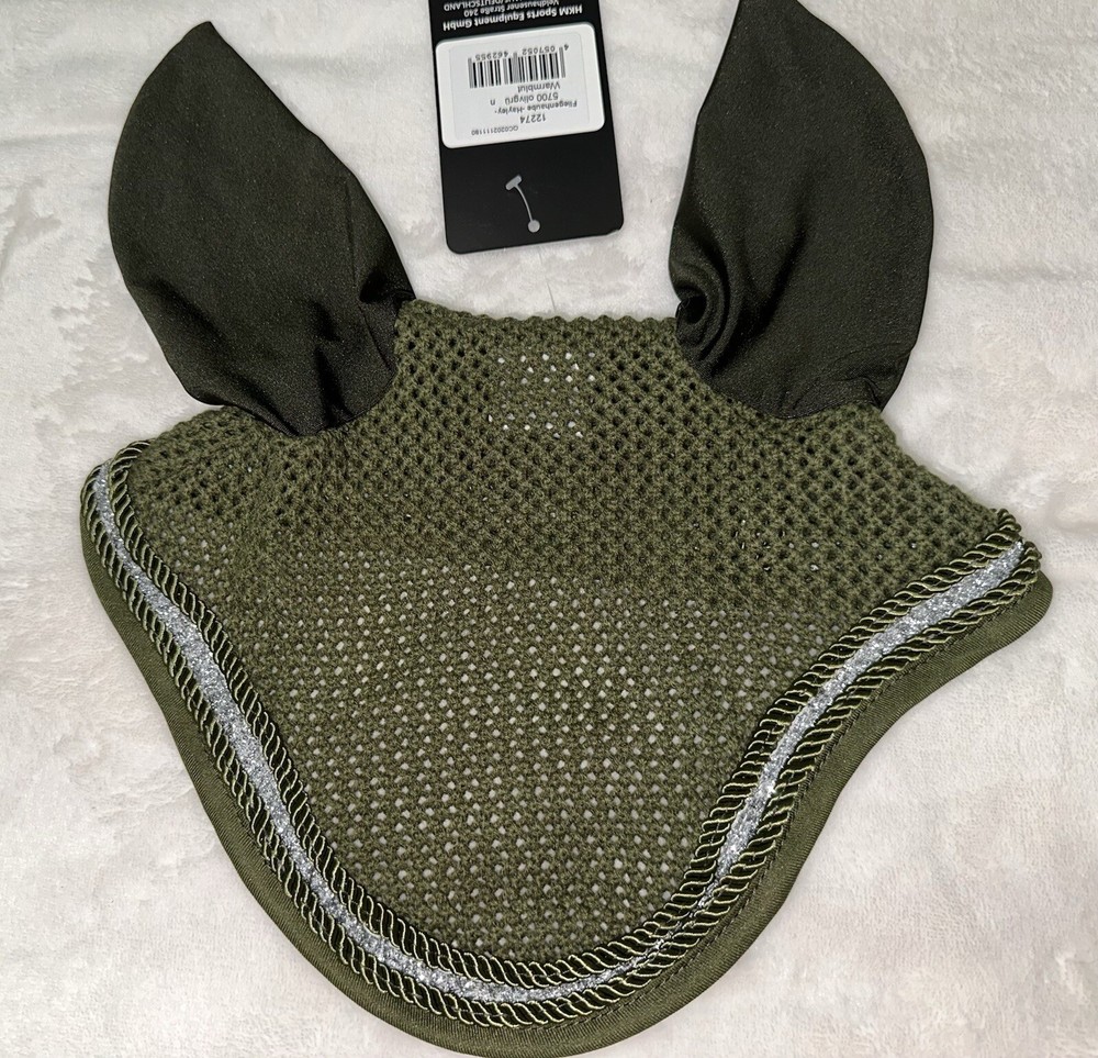 BEAUTIFUL HKM HALEY Fly Bonnet - FULL - Olive Green