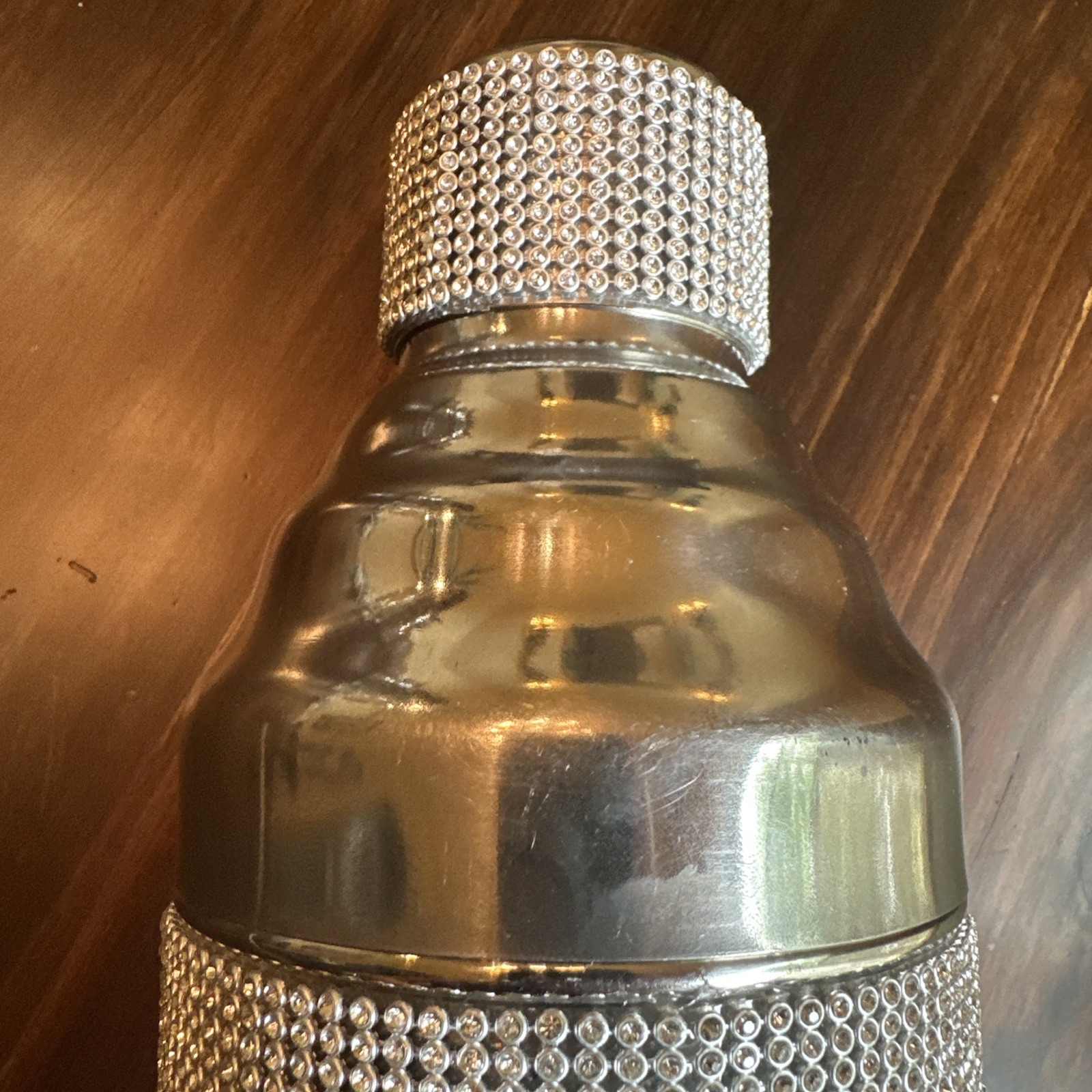 Rhinestone Cocktail Shaker Silver Stainless Steel 1 Piece Medium