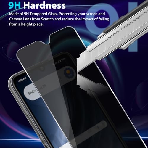 [2 Pack Tempered Glass Screen Protector Compatible with Cricket Icon Privacy