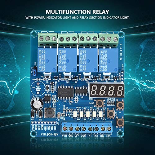 36V Relay Module, 8-36V Relay Module 4-Channel Multifunction Time Delay Relay