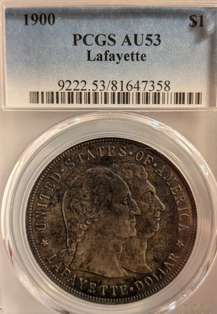 1900 $1 Lafayette silver dollar PCGS AU 53