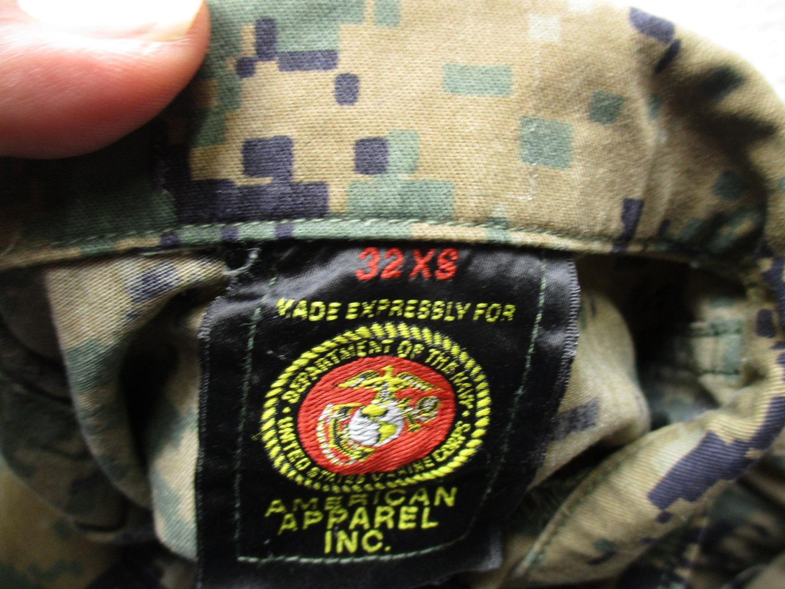 US Marines Shirt Pants MCCUU Mens XS MARPAT Camo American Apparel