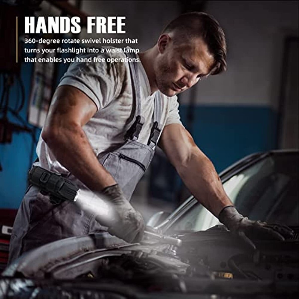 2Pack Tactical Flashlight Pouch Holster 360 Rotatable Flashlight Holder Case US