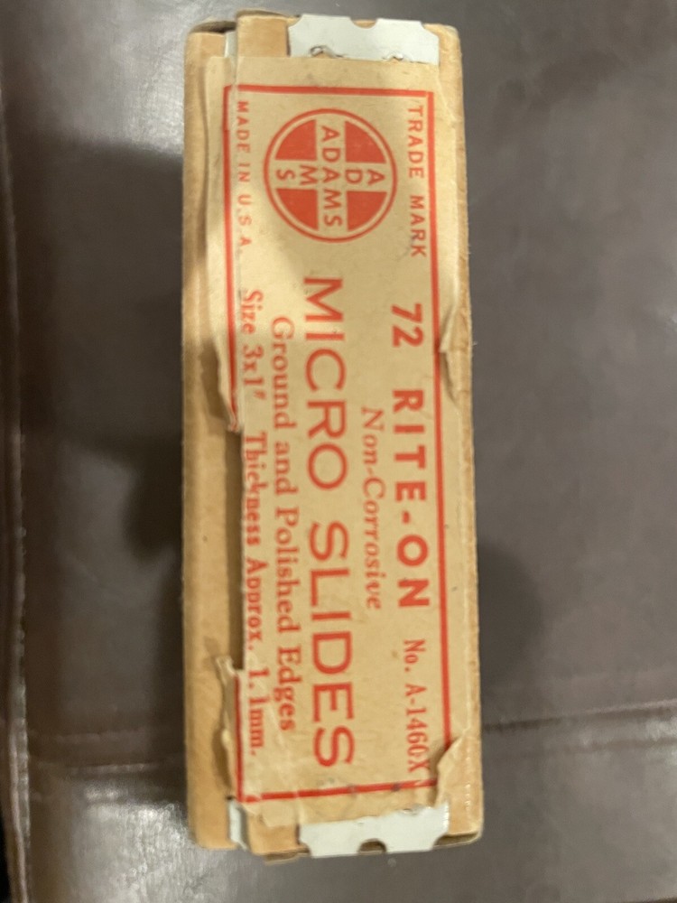 Adams Blank Microscope Slides Clear Glass Rite On