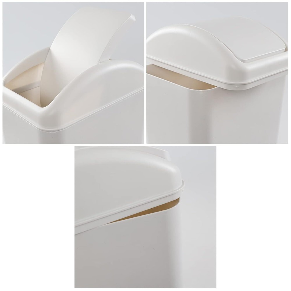 14 Liter Plastic Trash Can, Garbage Bin with Swing Lid (Light Grey) Light grey