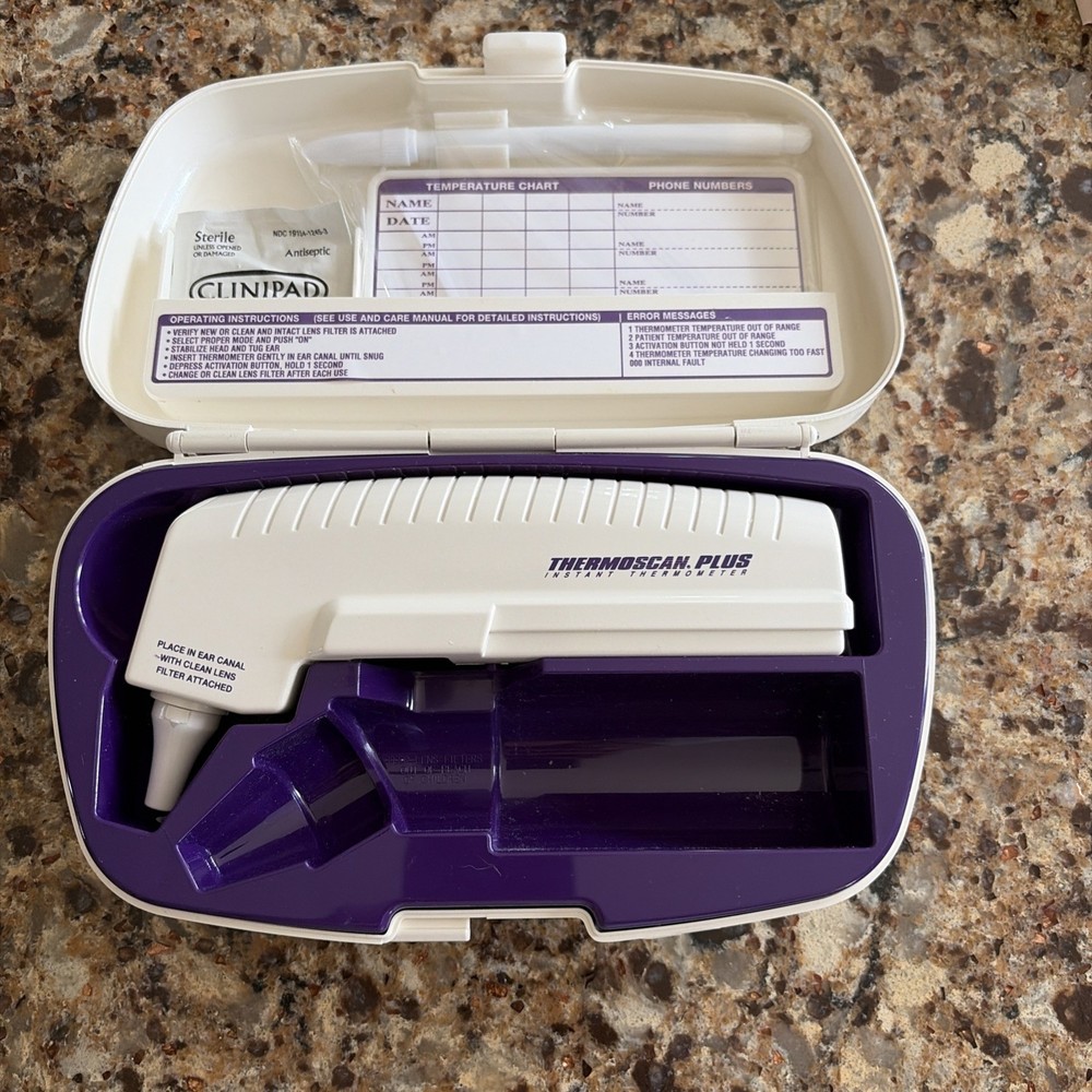 Braun Thermoscan Plus Instant Thermometer HM-2 Plus With Case