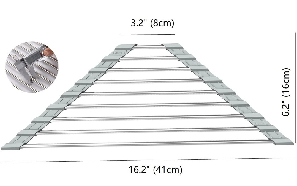 2 Pack Stainless Steel Sink Rack Multi-Function Roll Up Drying Rack for Sink ...