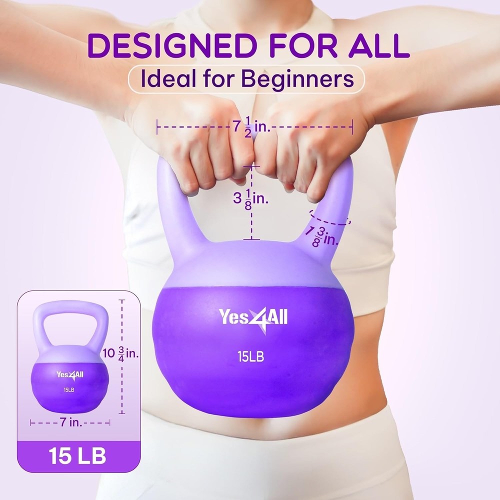 Soft Kettlebell PVC Kettlebells Exercise Weights & Color-Coded Strength Training