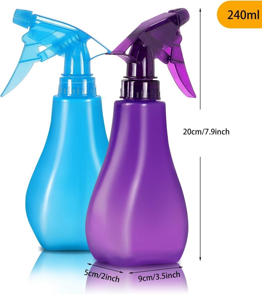 4 pack 8 Oz Empty Plastic Spray Bottles with Adjustable Nozzle - Durable Trigger