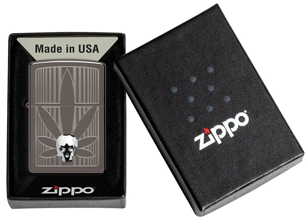 Zippo Crystal Skull Design Black Ice 48773
