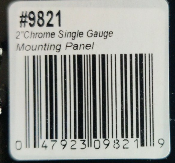 Equus 9821 2" Single Gauge Mounting Panel, Chrome