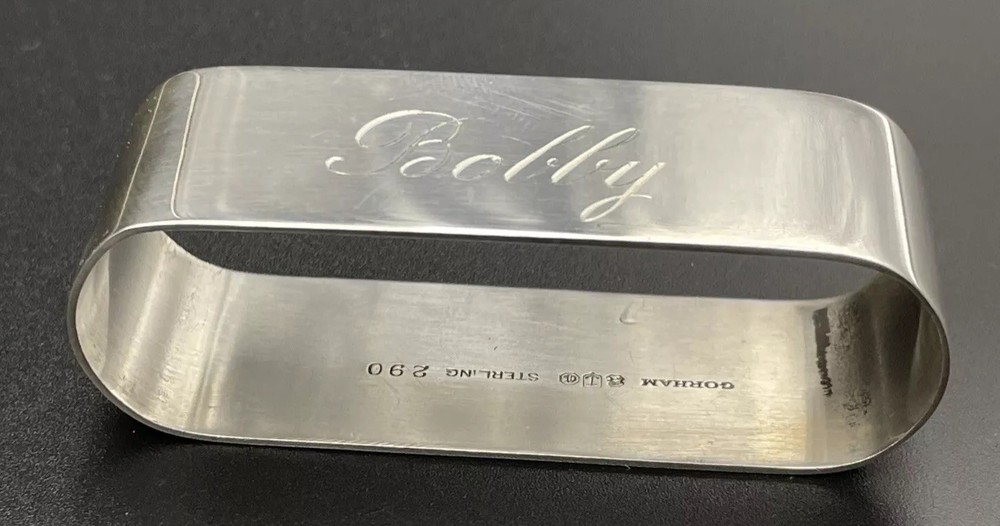 Gorham Sterling Silver Napkin Ring Name Engraved “Bobby” #290