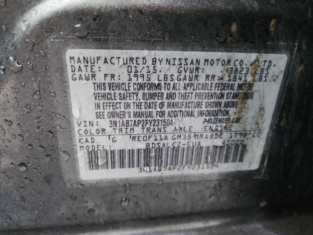 SENTRA 2015 Glove Box 4919072