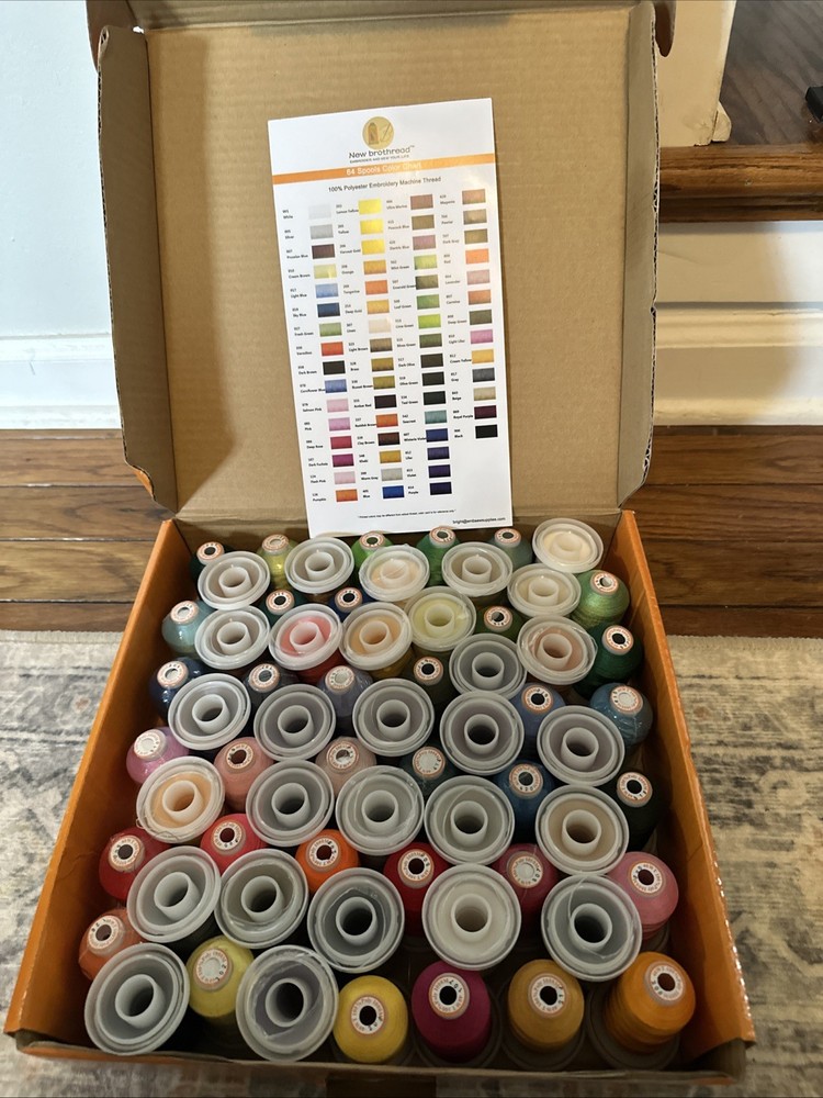 New Bro thread 63 Spools Polyester Machine Embroidery Thread Kit  See Details