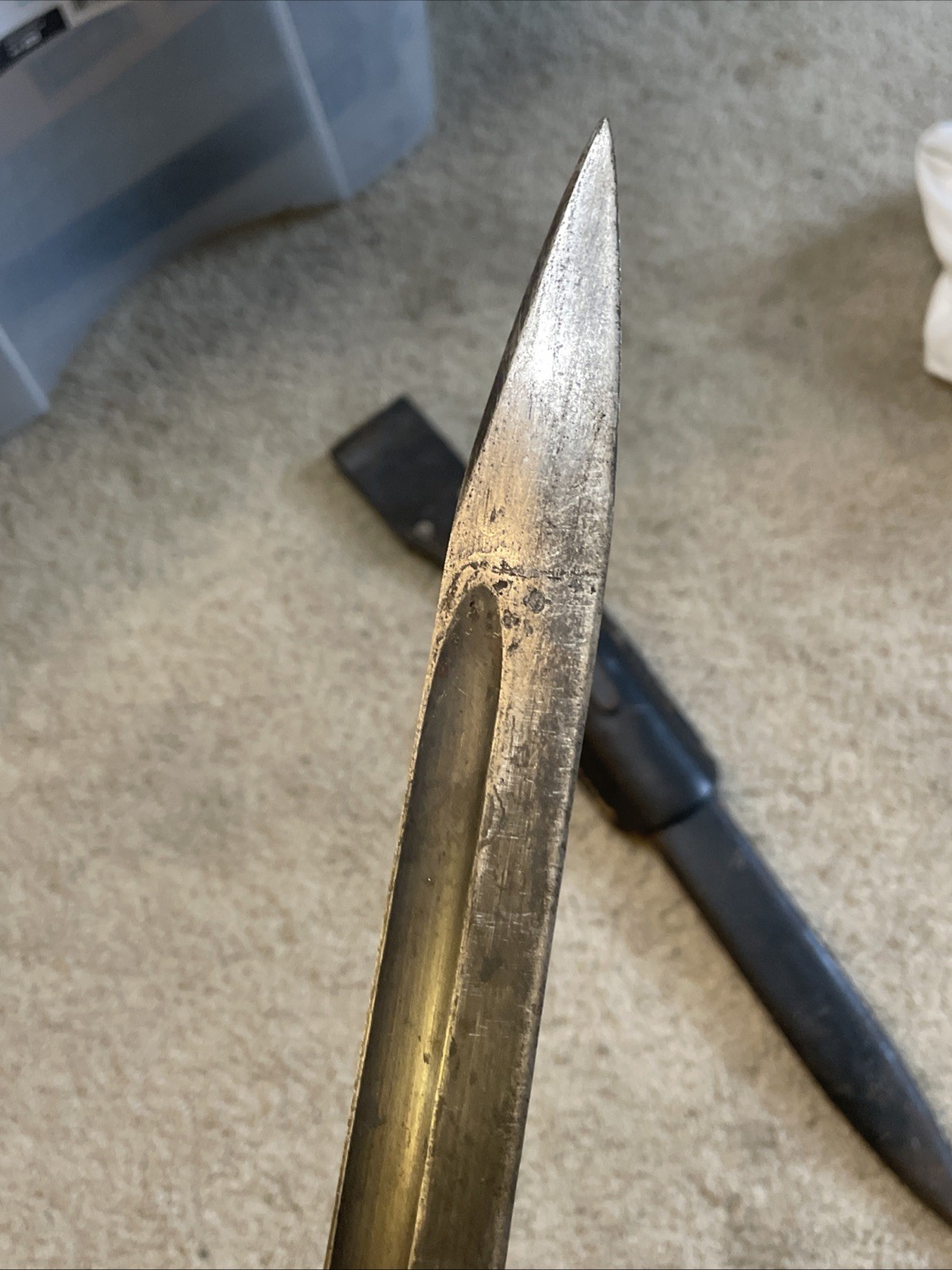 RARE Vintage World War 2 GERMAN K98 Matching Numbers Bayonet w/ Sheath & Frog