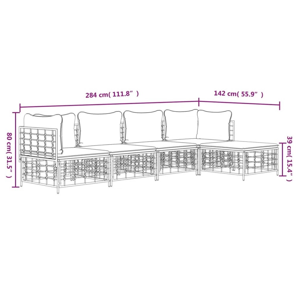 Garden Lounge Set Anthracite