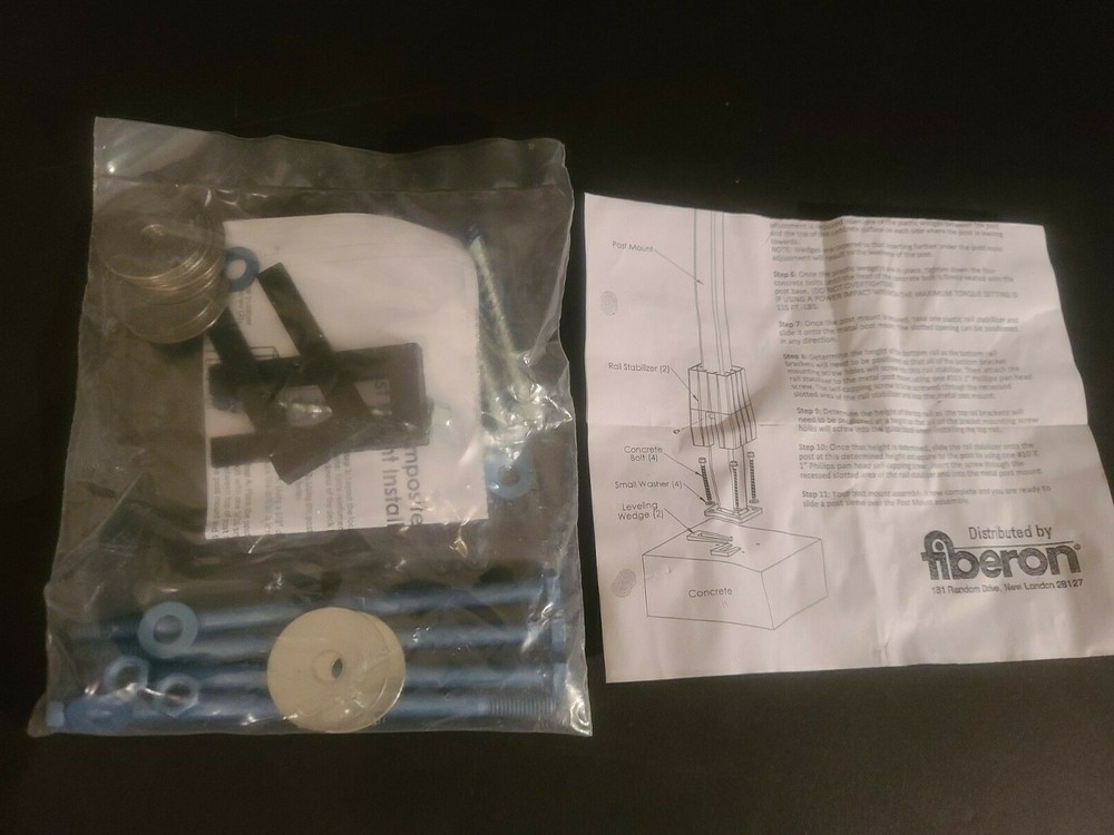 FIBERON Elements Aluminum Post Mount Hardware Kit Concrete Wood 982641