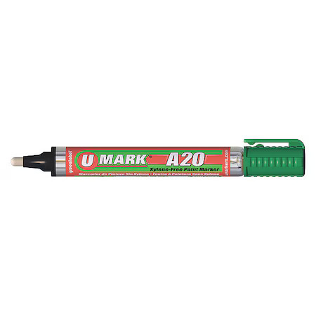 U-Mark 10703 Paint Marker With Reversible Tip, Green