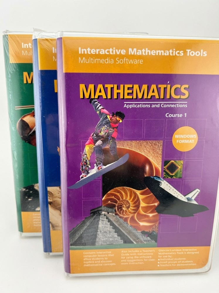 Glencoe Interactive Mathematics Tools Course 1 2 3 Windows Set 3 CD-ROM