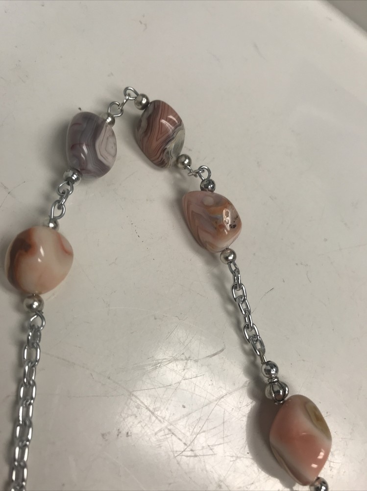 Botswana Jasper Pendulum Bracelet With Tree And Feather 688