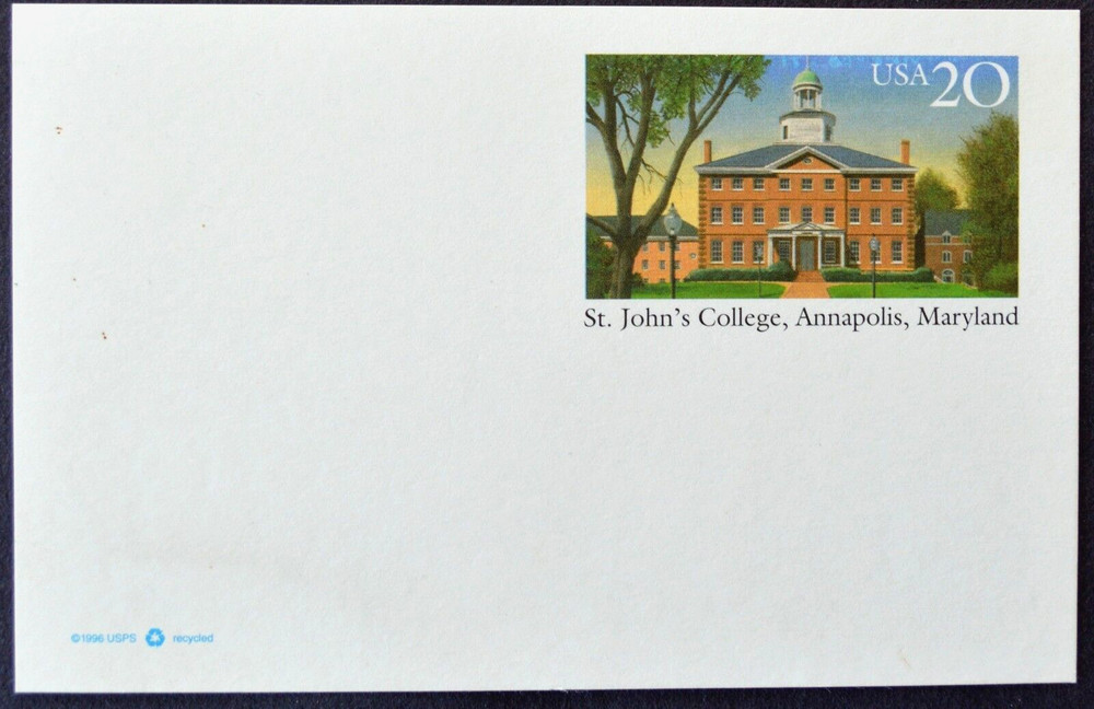1996 US Sc #UX262 postal card, 20 cent, mint, sharp corners, excellent condition