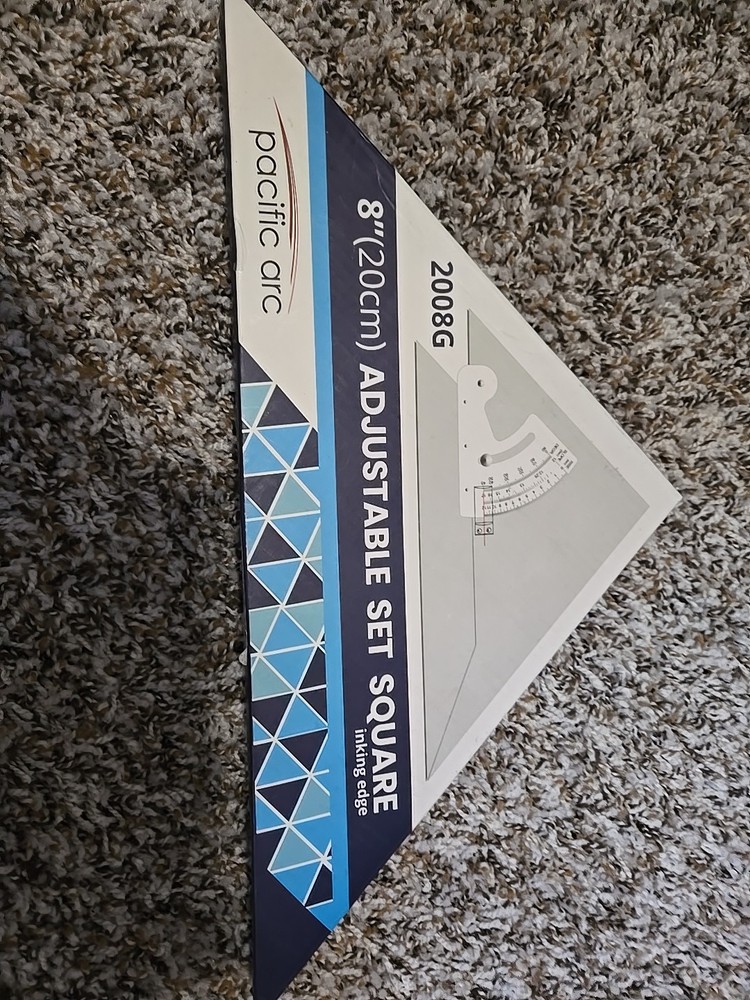 Pacific Arc 8 Inch Adjustable Set Square Inking Edge Drafting Tool