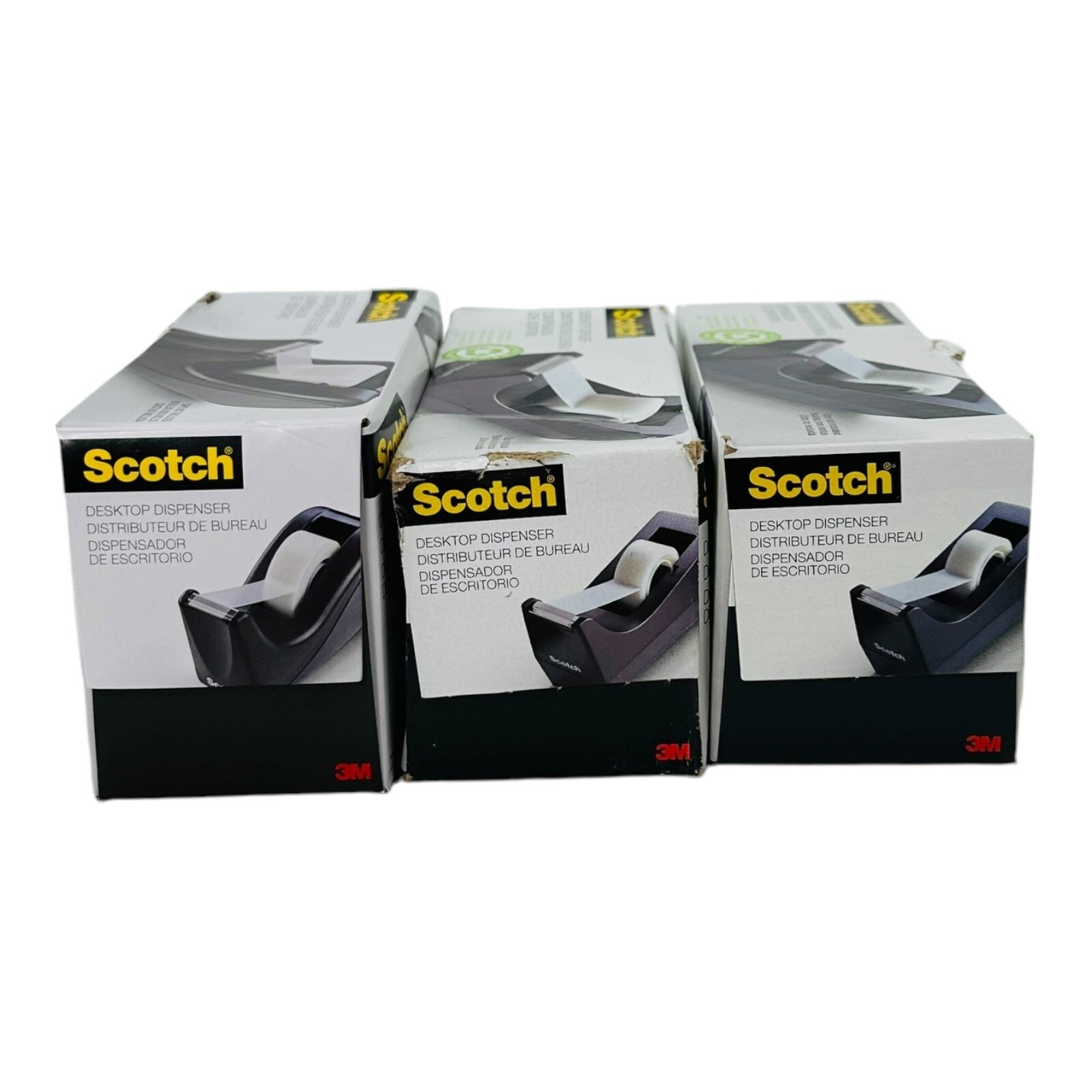 3 Count Scotch Tape Dispenser 1" Core C60-BK & C-38