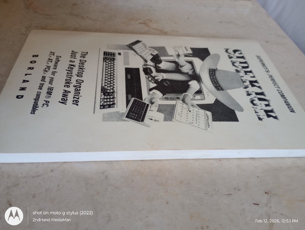 1985 BORLAND SIDEKICK PC/COMPUTER USER'S HANDBOOK (GUIDE) PB/PAPERBACK BOOK