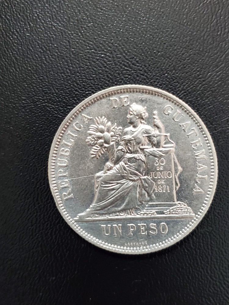 1896 silver Guatemala un peso