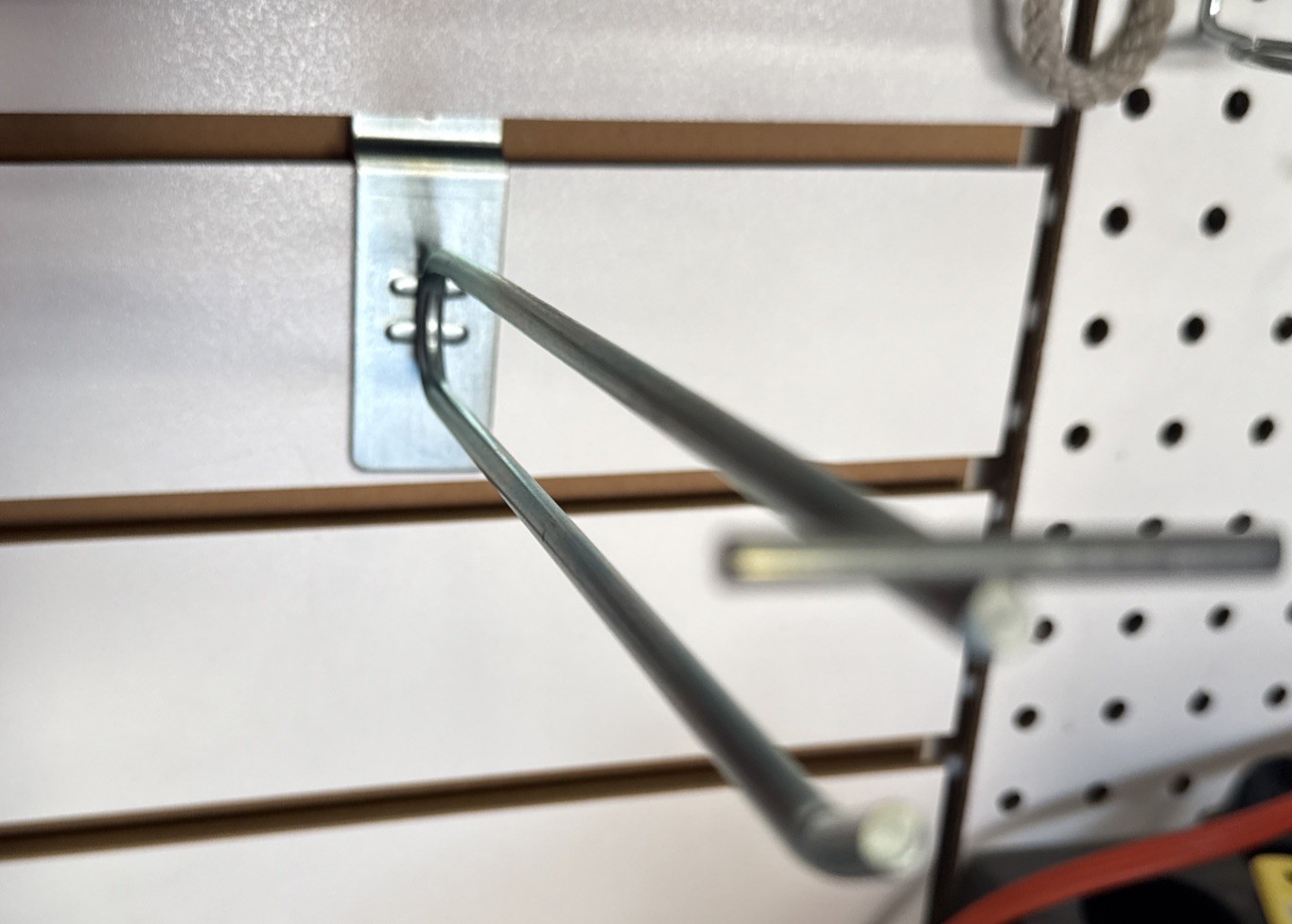 9” Heavy Duty White Slatwall Scanner Hooks Set of 10 Retail/garage Display