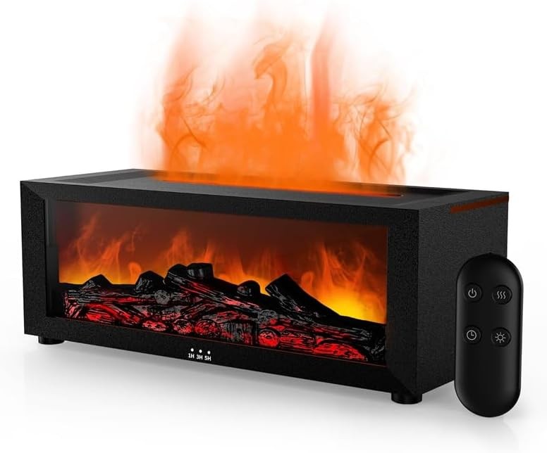 Fireplace Flame Oil Aroma Diffuser, Changing Lights Aromatherapy Air Diffuser
